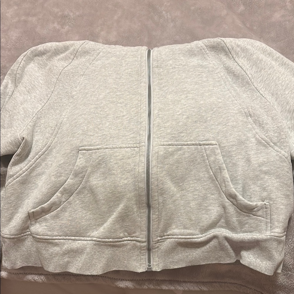 Light Gray Zip-Front Women's Sweater